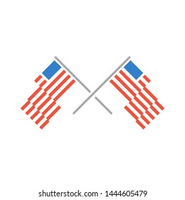 Abstract united states flag, vector america flag illustration, icon design