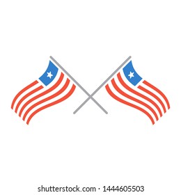 Abstract united states flag, vector america flag illustration, icon design