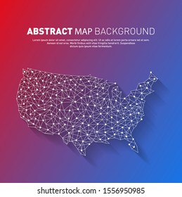 Abstract United States line map, vector, illustration, eps file