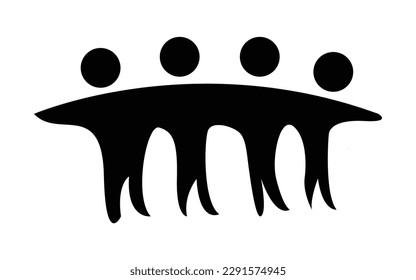 Abstract unity concept design element on a white background, vector art illustration
