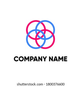 Abstract unity logo with circle concept.