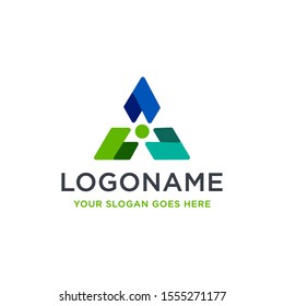 Abstract unity people logo icon vector template on white background
