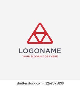 Abstract unity of triangle logo icon vector template on white background