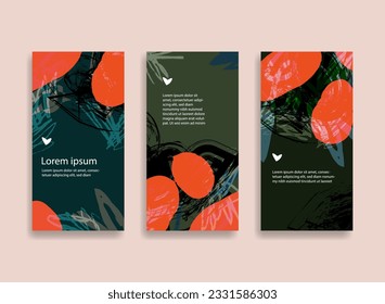Abstract universal art templates. For wedding, birthday, invite, poster, business card, flyer, banner, brochure, email header, post in social networks, advertising, cover, background, corporate style.