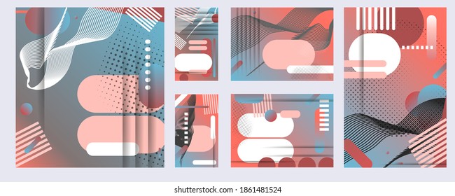 Abstract universal art web header template. Collage made with canyon strokes, black geometric shapes. Bright colored isolated on white background cover template