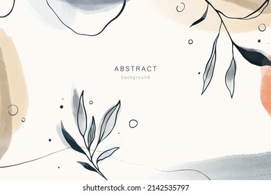 Abstract universal background. Luxury wallpaper. Good for poster, banner, invitation card, printing, packaging. Beautiful botanical art. Trendy template. `Hand draw illustration. Vector illustration.
