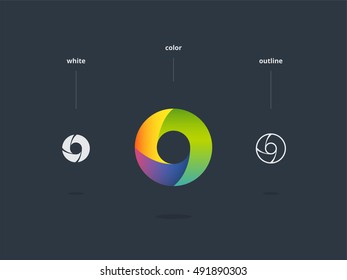 Abstract universal colorful logo design. Circle icon