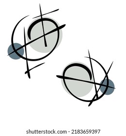 Abstrakte universelle Zeichnung kann als Logo, Emblem, Symbol verwendet werden. Die Zeichnung kann für den Druck auf Kleidung, Taschen, Notebooks, Notebooks verwendet werden.