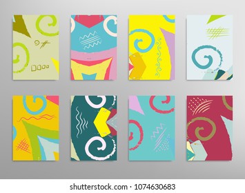 Abstract universal grunge art texture, web header template. Collage page, design for card, invitation, brochure brush strokes style, banner idea, book cover, booklet print, flyer sheet a4