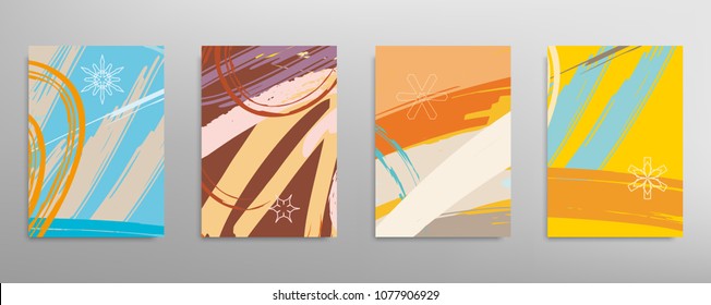 Abstract universal grunge art texture, web header template. Collage page, design for card, invitation, brochure brush strokes style, banner idea, book cover, booklet print, flyer sheet a4