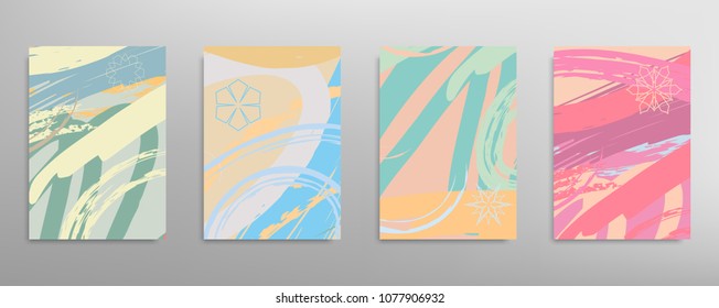 Abstract universal grunge art texture, web header template. Collage page, design for card, invitation, brochure brush strokes style, banner idea, book cover, booklet print, flyer sheet a4