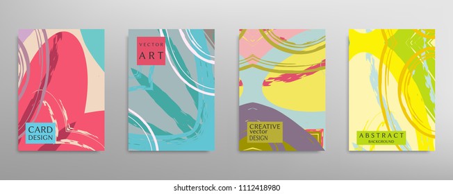 Abstract universal grunge art texture, web header template. Collage page, design for card, invitation, brochure brush strokes style, banner idea, book cover, booklet print, flyer sheet a4