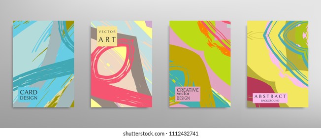 Abstract universal grunge art texture, web header template. Collage page, design for card, invitation, brochure brush strokes style, banner idea, book cover, booklet print, flyer sheet a4