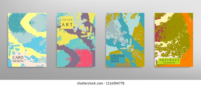 Abstract universal grunge art texture, web header template. Collage page, design for card, invitation, brochure brush strokes style, banner idea, book cover, booklet print, flyer sheet a4