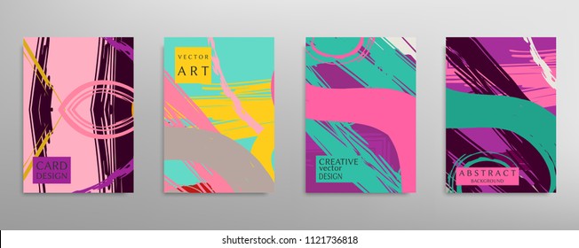 Abstract universal grunge art texture, web header template. Collage page, design for card, invitation, brochure brush strokes style, banner idea, book cover, booklet print, flyer sheet a4