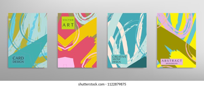 Abstract universal grunge art texture, web header template. Collage page, design for card, invitation, brochure brush strokes style, banner idea, book cover, booklet print, flyer sheet a4