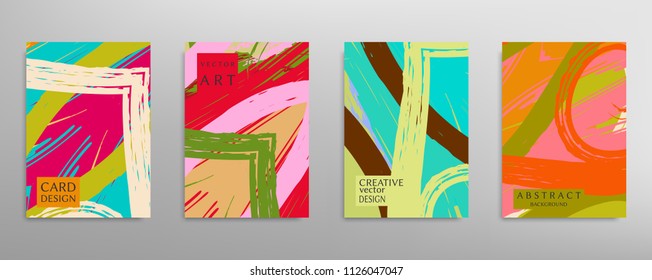 Abstract universal grunge art texture, web header template. Collage page, design for card, invitation, brochure brush strokes style, banner idea, book cover, booklet print, flyer sheet a4