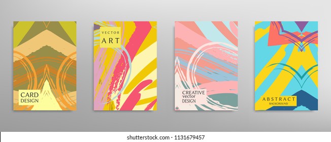 Abstract universal grunge art texture, web header template. Collage page, design for card, invitation, brochure brush strokes style, banner idea, book cover, booklet print, flyer sheet a4
