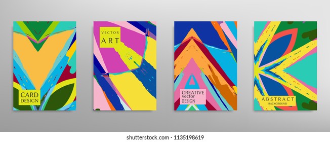 Abstract universal grunge art texture, web header template. Collage page, design for card, invitation, brochure brush strokes style, banner idea, book cover, booklet print, flyer sheet a4