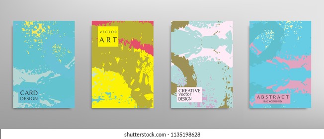Abstract universal grunge art texture, web header template. Collage page, design for card, invitation, brochure brush strokes style, banner idea, book cover, booklet print, flyer sheet a4