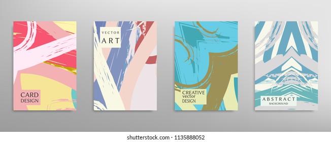 Abstract universal grunge art texture, web header template. Collage page, design for card, invitation, brochure brush strokes style, banner idea, book cover, booklet print, flyer sheet a4
