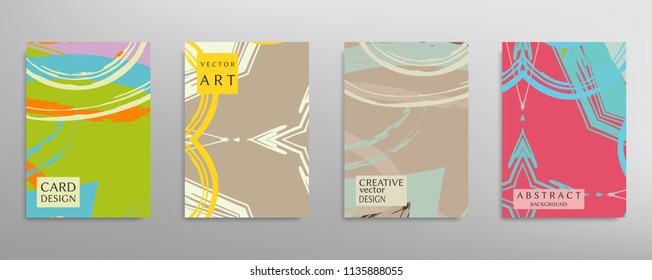 Abstract universal grunge art texture, web header template. Collage page, design for card, invitation, brochure brush strokes style, banner idea, book cover, booklet print, flyer sheet a4