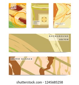 Abstract universal grunge art texture, web header template. Collage page and banner collection with brush strokes. Design for card, invitation, brochure, booklet, book cover, flyer sheet a4