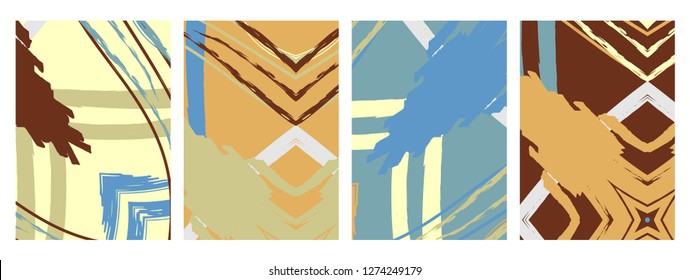 Abstract universal grunge art texture, web header template. Collage page, design for card, invitation, brochure brush strokes style, banner idea, book cover, booklet print, flyer sheet a4