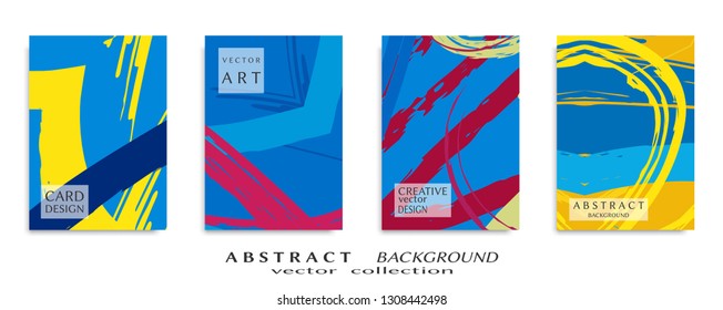 Abstract universal grunge art texture, web header template. Collage page, design for card, invitation, brochure brush strokes style, banner idea, book cover, booklet print, flyer sheet a4