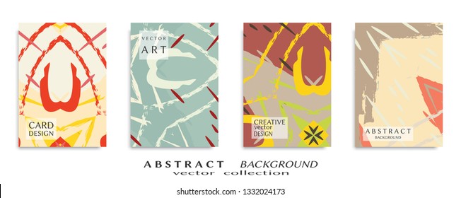 Abstract universal grunge art texture, web header template. Collage page, design for card, invitation, brochure brush strokes style, banner idea, book cover, booklet print, flyer sheet a4