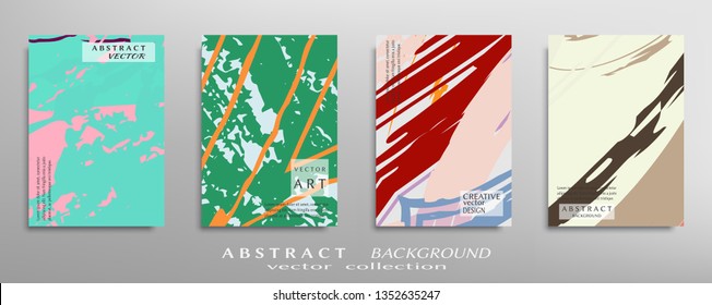 Abstract universal grunge art texture, web header template. Collage page, design for card, invitation, brochure brush strokes style, banner idea, book cover, booklet print, flyer sheet a4