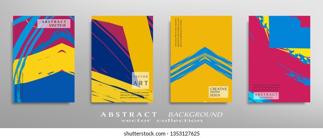 Abstract universal grunge art texture, web header template. Collage page, design for card, invitation, brochure brush strokes style, banner idea, book cover, booklet print, flyer sheet a4
