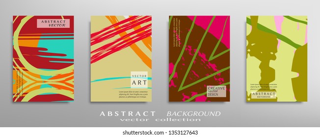 Abstract universal grunge art texture, web header template. Collage page, design for card, invitation, brochure brush strokes style, banner idea, book cover, booklet print, flyer sheet a4