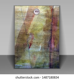 Abstract universal grunge art texture, web header template. Collage page, design for card, invitation, brochure brush strokes style, banner idea, book cover, booklet print, flyer sheet a5, watercolor