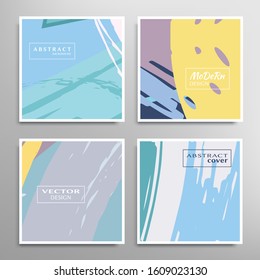 Abstract universal grunge art texture. Creative artistic backgrounds set with brush strokes. Vector template for card, invitation, voucher, certificate. Trendy design for tag, cover, fabric, brochure 