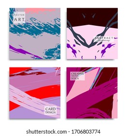 Textura de arte universal abstracta. Montajes artísticos creativos con pinceladas. Plantilla vectorial para tarjeta, invitación, asiento, certificado. Diseño de moda para etiquetas, cubiertas, tejidos, folletos 