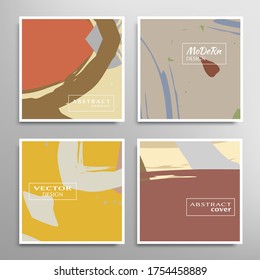 Abstract universal grunge art texture. Creative artistic backgrounds set with brush strokes. Vector template for card, invitation, voucher, certificate. Trendy design for tag, cover, fabric, brochure 