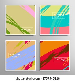 Abstract universal grunge art texture. Creative artistic backgrounds set with brush strokes. Vector template for card, invitation, voucher, certificate. Trendy design for tag, cover, fabric, brochure 