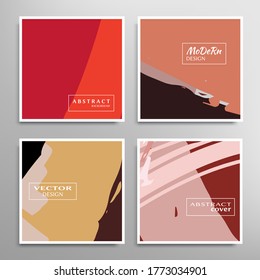 Abstract universal grunge art texture. Creative artistic backgrounds set with brush strokes. Vector template for card, invitation, voucher, certificate. Trendy design for tag, cover, fabric, brochure 