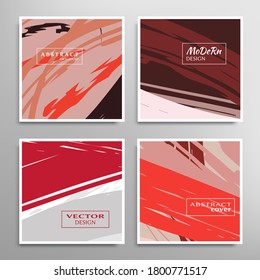 Abstract universal grunge art texture. Creative artistic backgrounds set with brush strokes. Vector template for card, invitation, voucher, certificate. Trendy design for tag, cover, fabric, brochure 