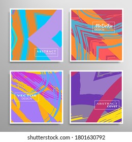 Abstract universal grunge art texture. Creative artistic backgrounds set with brush strokes. Vector template for card, invitation, voucher, certificate. Trendy design for tag, cover, fabric, brochure 