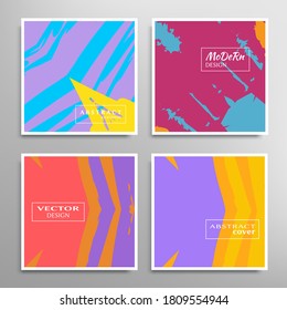 Abstract universal grunge art texture. Creative artistic backgrounds set with brush strokes. Vector template for card, invitation, voucher, certificate. Trendy design for tag, cover, fabric, brochure 