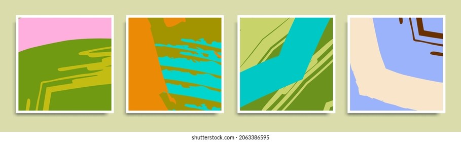 Abstract universal grunge art texture. Creative artistic backgrounds set with brush strokes. Vector template for card, invitation, voucher, certificate. Trendy design for tag, cover, fabric, brochure 
