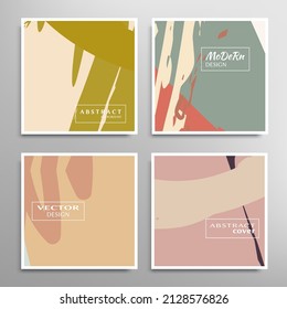 Abstract universal grunge art texture. Creative artistic backgrounds set with brush strokes. Vector template for card, invitation, voucher, certificate. Trendy design for tag, cover, fabric, brochure 