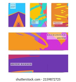 Abstract universal grunge art texture, web header template. Collage page and banner collection with brush strokes. Design for card, invitation, brochure, booklet, book cover, flyer sheet a4