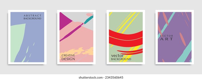Abstrakte universelle Grunge Kunsttextur. Kreative künstlerische Hintergründe mit Pinselstrichen. Vektorvorlage für Karte, Einladung, Gutschein, Zertifikat. Trenddesign für Tag, Deckel, Stoff, Broschüre 