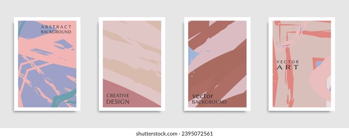 Abstract universal grunge art texture. Creative artistic backgrounds set with brush strokes. Vector template for card, invitation, voucher, certificate. Trendy design for tag, cover, fabric, brochure 