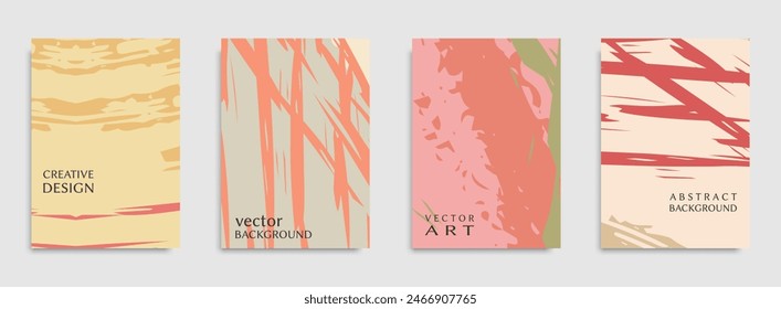 Abstractas textura universal de arte grunge. Fondos artísticos creativos con pinceladas. Plantilla de Vector para tarjeta, invitación, vale, certificado. Diseño de moda para etiqueta, cubierta, tela, folleto 