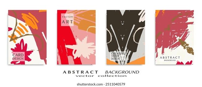 Abstract universal grunge art texture, web header template. Collage page, design for card, invitation, brochure brush strokes style, banner idea, book cover, booklet print, flyer sheet a4