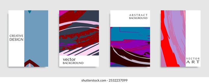 Abstrakte universelle Grunge-Art-Textur. Kreative künstlerische Hintergründe mit Pinselstrichen. Vektorvorlage für Karte, Einladung, Gutschein, Zertifikat. Trenddesign für Anhänger, Umschlag, Stoff, Broschüre 